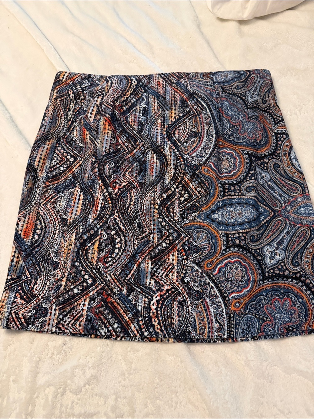 J. Jill Navy Multi Paisley Mini Skirt